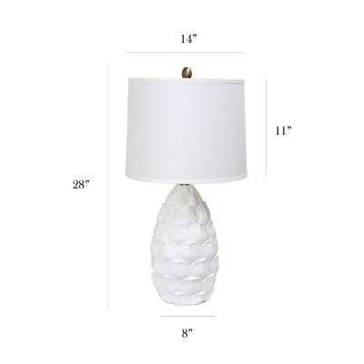 Image showing  Resin Table Lamp with Fabric Shade, 28 in.