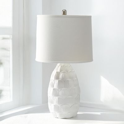 Image showing  Resin Table Lamp with Fabric Shade, 28 in.