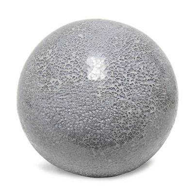Simple Designs 8 in. H Stone Ball Table Lamp, Gray