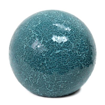 Simple Designs 8 in. H Stone Ball Table Lamp, Teal