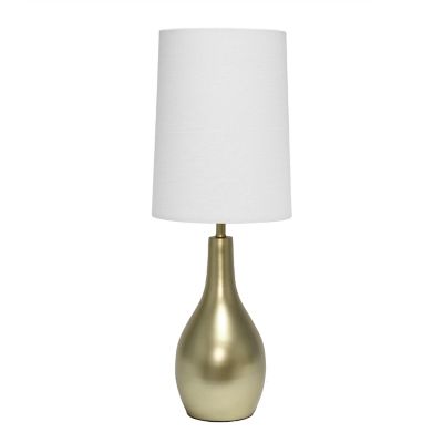 Simple Designs Tear Drop Table Lamp, Gold