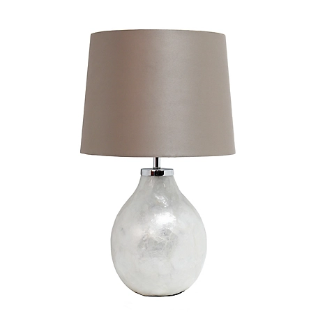 Simple Designs Pearl Table Lamp with Fabric Shade