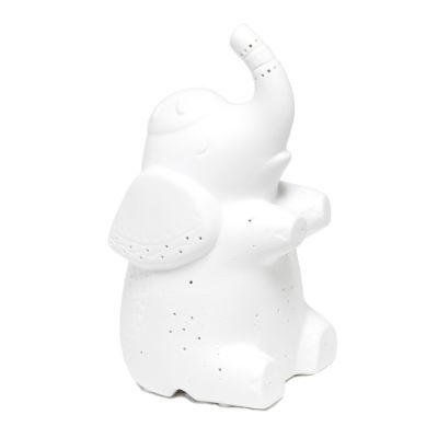 Simple Designs 8.18 in. H Porcelain Elephant Shaped Table Lamp