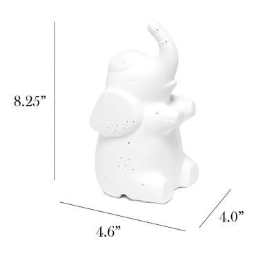 Image showing  8.18 in. H Porcelain Elephant Shaped Table Lamp