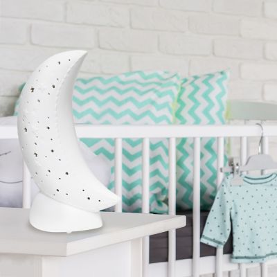 Simple Designs 10.15 In. H Porcelain Moon Shaped Table Lamp