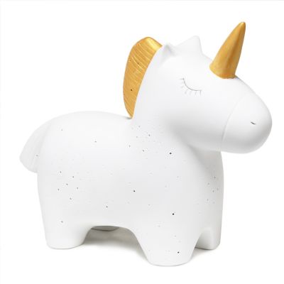 Image showing  11.33 in. H Porcelain Unicorn Shaped Table Lamp