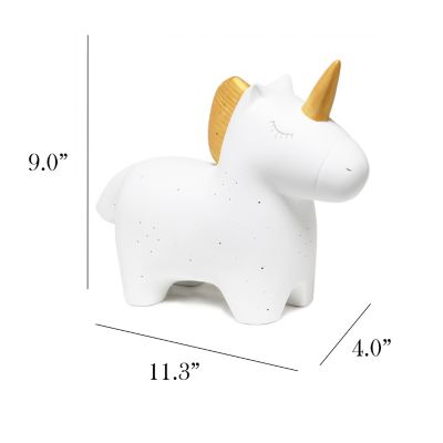 Image showing  11.33 in. H Porcelain Unicorn Shaped Table Lamp