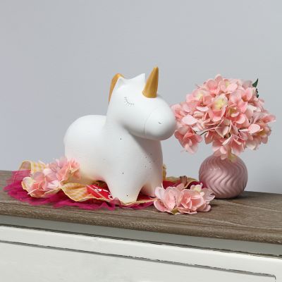Image showing  11.33 in. H Porcelain Unicorn Shaped Table Lamp