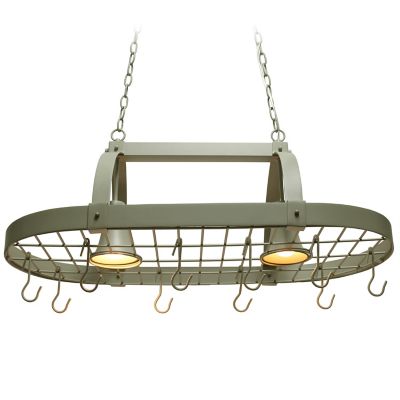 Image showing  Kitchen Pot Rack with Downlights, Slate Gray