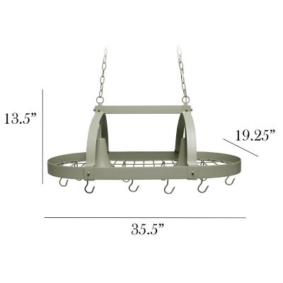 Image showing  Kitchen Pot Rack with Downlights, Slate Gray