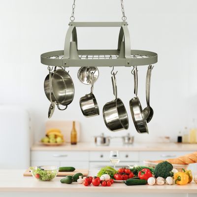 Image showing  Kitchen Pot Rack with Downlights, Slate Gray