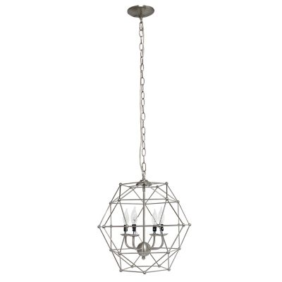 Image showing  4-Light Hexagon Industrial Rustic Ceiling Light