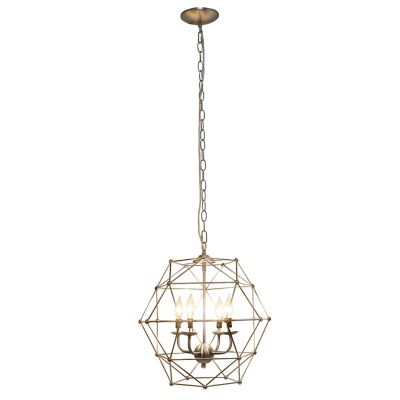Image showing  4-Light Hexagon Industrial Rustic Ceiling Light