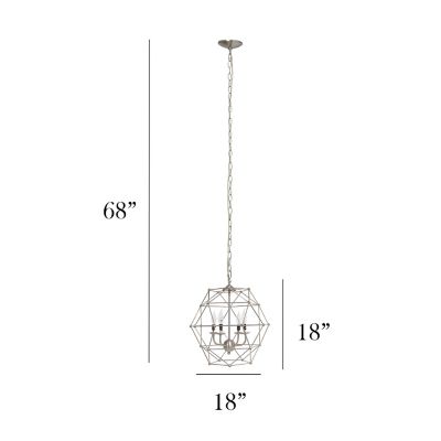 Image showing  4-Light Hexagon Industrial Rustic Ceiling Light