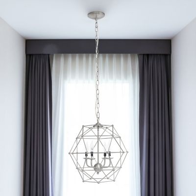 Image showing  4-Light Hexagon Industrial Rustic Ceiling Light