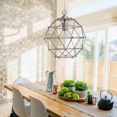 Image showing  1-Light Hexagon Industrial Rustic Ceiling Light