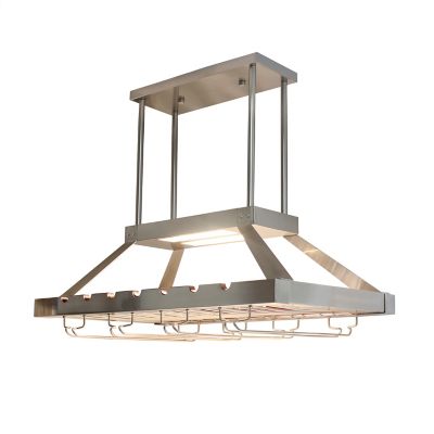 Image showing  8W/750 Lumen 2-Light LED Overhead Wine Rack Light, Brushed Nickel