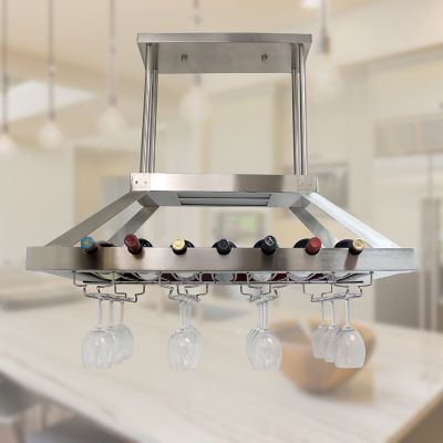 Image showing  8W/750 Lumen 2-Light LED Overhead Wine Rack Light, Brushed Nickel