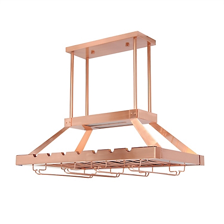 Elegant Designs 2-Light LED Overhead Wine Rack Light, Copper