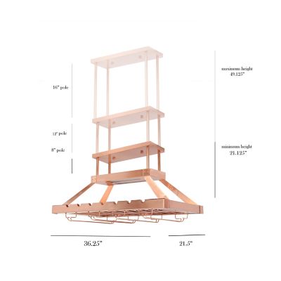 Image showing  2-Light LED Overhead Wine Rack Light, Copper