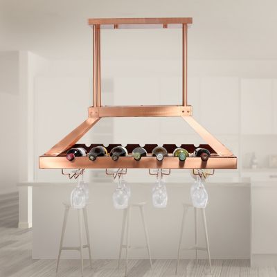 Image showing  2-Light LED Overhead Wine Rack Light, Copper
