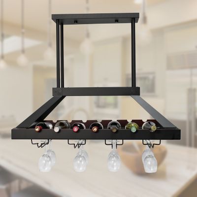 Elegant Designs 2-Light Led Overhead Wine Rack Light, Oil-Rubbed Bronze