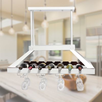 Elegant Designs 2-Light LED Overhead Wine Rack Light, White