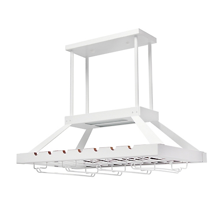 Elegant Designs 2-Light LED Overhead Wine Rack Light, White