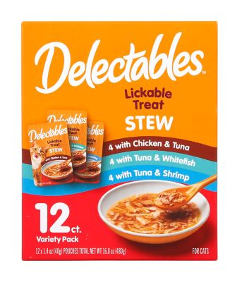 Delectables Hartz Tuna and Whitefish, Chicken and Tuna, Tuna and Shrimp Variety Wet Cat Treats, 16.8 oz., 12 ct.
