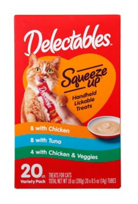 Delectables Hartz Chicken, Tuna and Chicken and Vegetables Squeeze Ups Variety Wet Cat Treats, 10 oz.