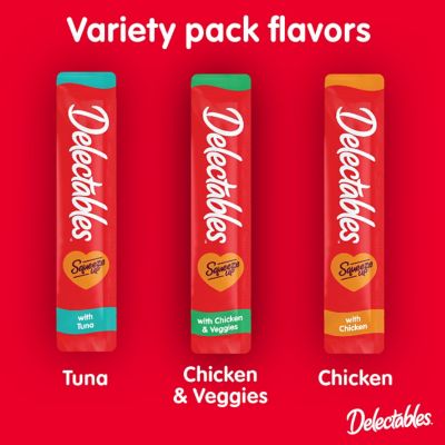 Image showing  Squeeze-Up Chicken, Tuna and Chicken and Veggies Variety Pack Lickable Cat Treats, 20 ct.