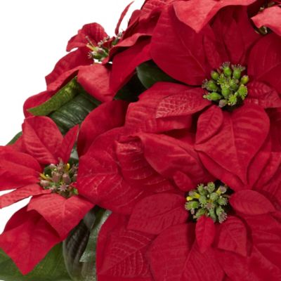 Image showing  Poinsettia with Decorative Vase Silk Arrangement