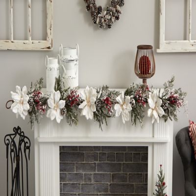 Image showing  60 in. Frosted Magnolia and Berry Artificial Garland