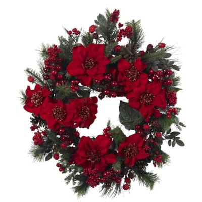Image showing  24 in. Poinsettia Wreath