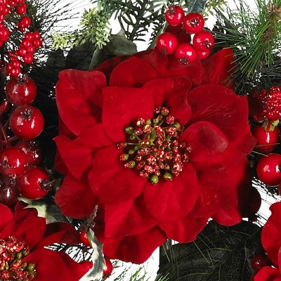 Image showing  24 in. Poinsettia Wreath