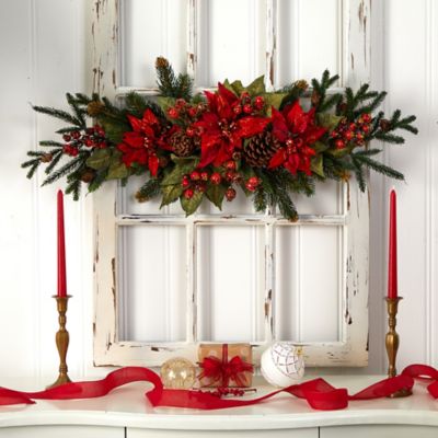 Image showing  36 in. Poinsettia and Berry Christmas Centerpiece