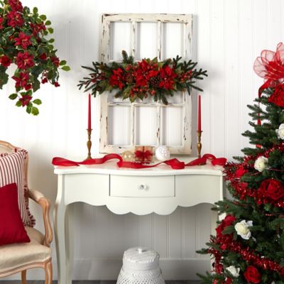 Image showing  36 in. Poinsettia and Berry Christmas Centerpiece