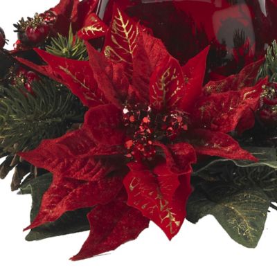 Image showing  13 in. Poinsettia and Berry Candelabrum