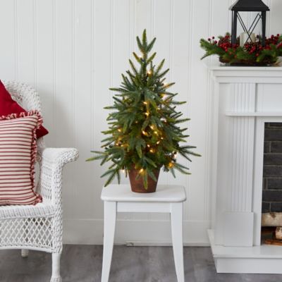 Image showing 2.5 ft. Pre-Lit Artificial Christmas Tree in Decorative Planter