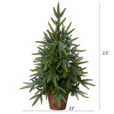 Image showing 2.5 ft. Pre-Lit Artificial Christmas Tree in Decorative Planter