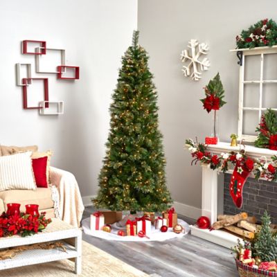 Image showing  7.5 ft. Cashmere Slim Christmas Tree with Clear Lights