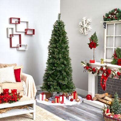 Image showing 5 th Nearly Natural 7.5 ft. Cashmere Slim Christmas Tree with Clear Lights