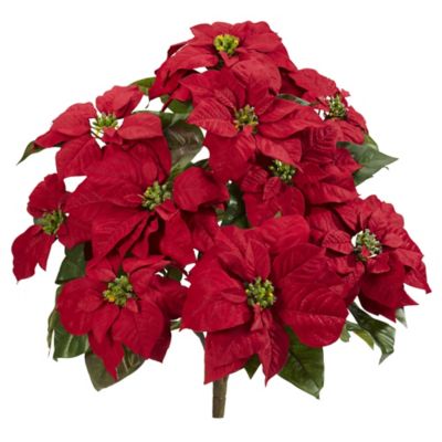 Nearly Natural 24 in. Poinsettia Artificial Plants, 2-Pack