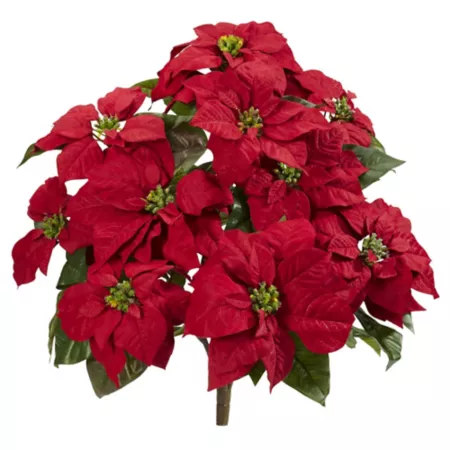 Nearly Natural 24" Artificial Poinsettia Plants 2 Pack Artificial Christmas Plants