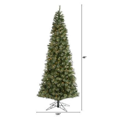 Image showing  10 ft. Pre-Lit Cashmere Slim Artificial Christmas Tree with Bendable Branches, Warm White Lights