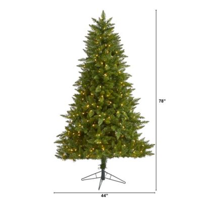 Image showing 6.5 ft. Vermont Spruce Artificial Christmas Tree, 450 Warm White LED Lights, 984 Bendable Branches