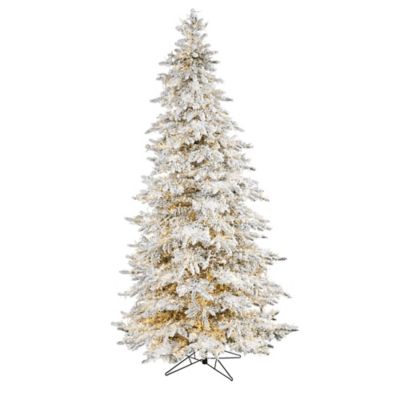 Nearly Natural 9 ft. Flocked Grand Northern Rocky Fir Artificial Christmas Tree, 8,208 Warm LED Lights, 1,818 Bendable Branches
