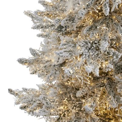 Image showing 7.5 ft. Flocked Grand Northern Rocky Fir Artificial Christmas Tree, 6,672 LED Lights, 1,071 Bendable Branches