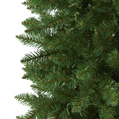 Image showing  6.5 ft. Pre-Lit Slim Green Mountain Pine Artificial Christmas Tree with 300 Clear LED Lights