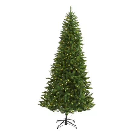 Nearly Natural 8-Foot Green Valley Artificial Christmas Tree 500 Clear LED Lights Artificial Christmas Trees